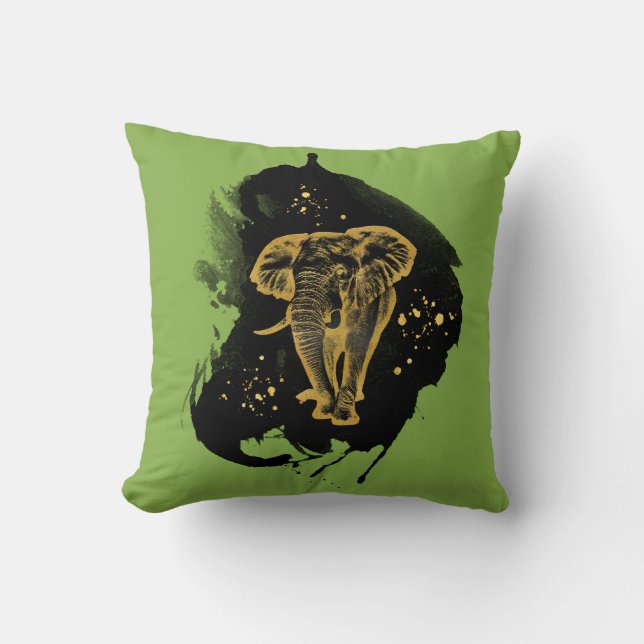 Golden Elephant Kissen Greenery Cushion (Front)