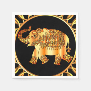 Golden Elephant Paper Party Napkins
