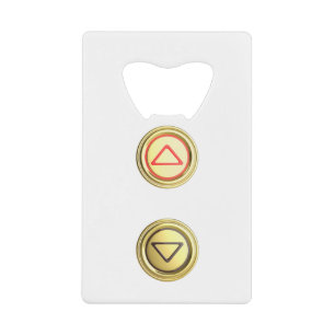 Golden elevator buttons for up and down
