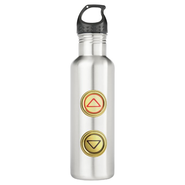 Golden elevator buttons for up and down 710 ml water bottle (Front)