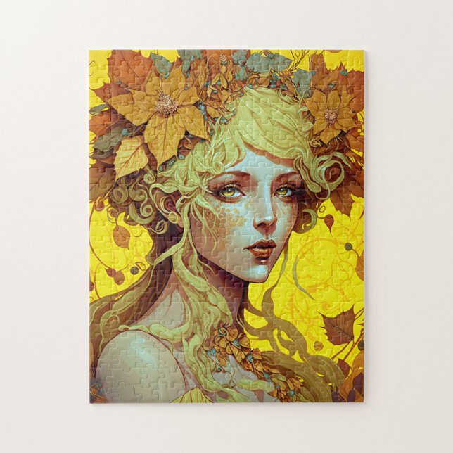 Golden Elf Fairy Fae Fantasy Art Jigsaw Puzzle (Vertical)