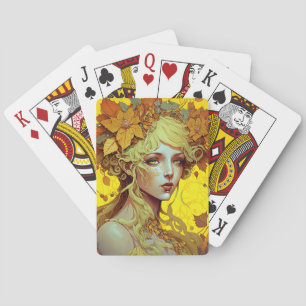 Golden Elf Fairy Fae Fantasy Art Playing Cards