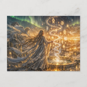 Golden Elven Fantasy Light Impressionist Fantasy Postcard