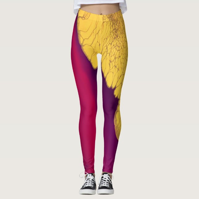 Golden Ember Abstract Leggings (Front)