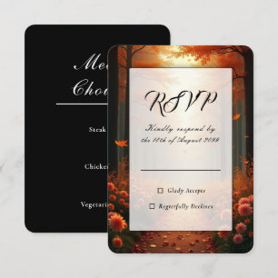 Golden Ember Autumn Woodland Stroll RSVP Card