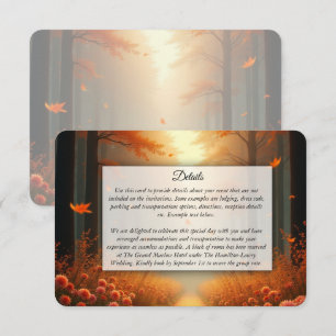 Golden Ember Autumn Woodland Stroll Wedding Enclosure Card