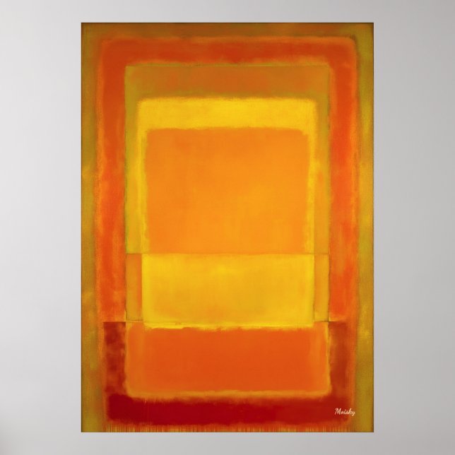 Golden Ember Color Field Abstract Modern Art Poster (Front)