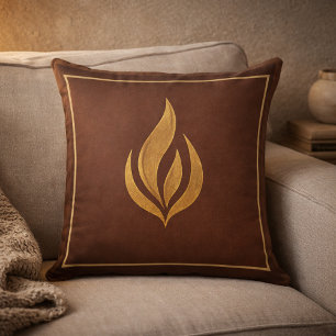 Golden Ember Glow Throw Pillow