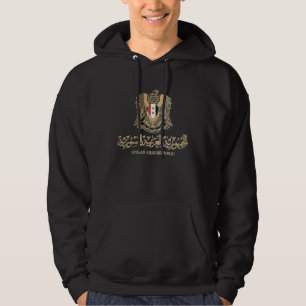 Golden emblem of Syria Arab Republic with Syria fl Hoodie