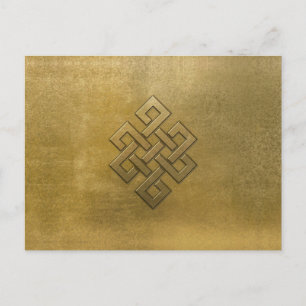 Golden Embossed Endless Knot Postcard