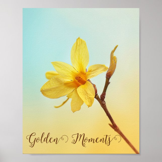 Golden Embrace: Forsythia in Bloom Poster (Front)