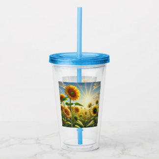 Golden Embrace Sunflower  Acrylic Tumbler