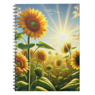 Golden Embrace Sunflower Notebook