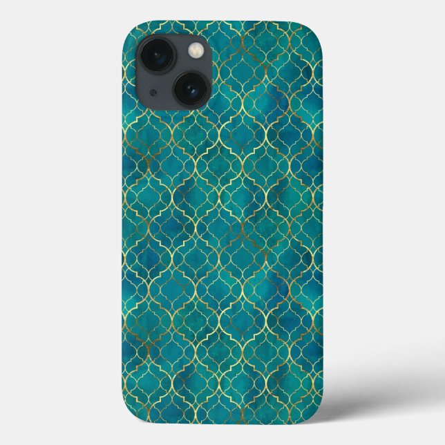 Golden Emerald Geometry Case-Mate iPhone Case (Back)