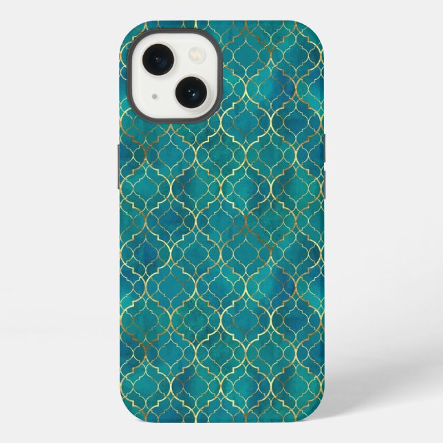 Golden Emerald Geometry iPhone Case (Back)