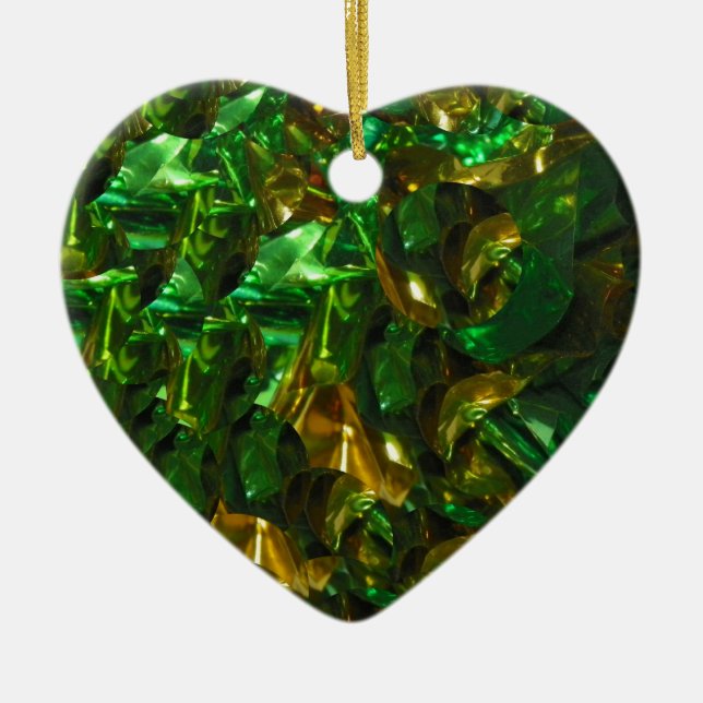 Golden Emerald Heart Ornament (Front)