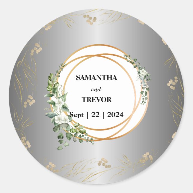 Golden Enchantment: Personalised Botanical Sticker (Front)