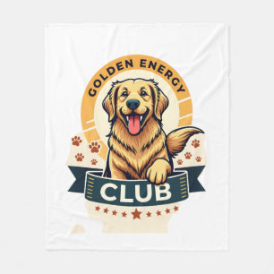 Golden Energy Club Golden Retriever Vintage Dog Lo Fleece Blanket