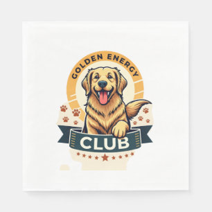 Golden Energy Club Golden Retriever Vintage Dog Lo Napkin