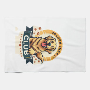 Golden Energy Club Golden Retriever Vintage Dog Lo Tea Towel