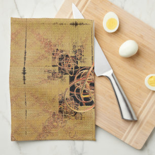 Golden Entanglement Tea Towel