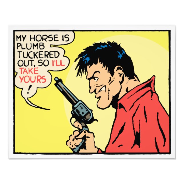 Golden Era Cowboy Cool • Outlaw Western Pop Art Photo Print (Front)