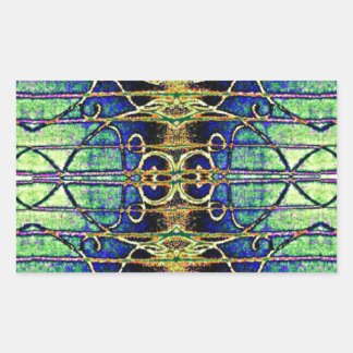 Golden Etching Rectangular Sticker