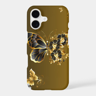 Golden Euphony – Black & Gold Butterfly Art