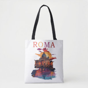 Golden Evening in Rome: Captivated Landscape Tote Bag