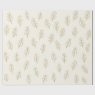 Golden Evergreen Wrapping Paper