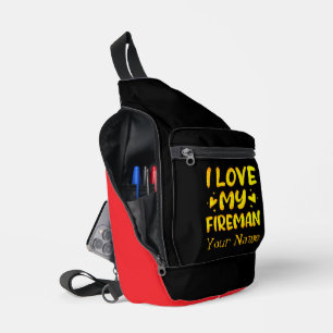 Golden Expression of Affection for a Brave Fireman Sling Bag
