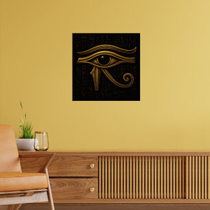 Golden Eye of Horus Egyptian Symbol Art Poster