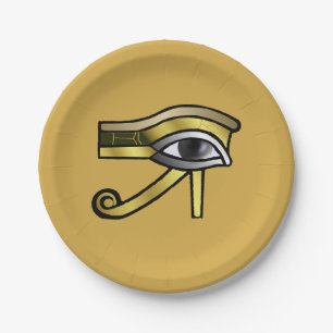 Golden Eye of Horus Paper Plate