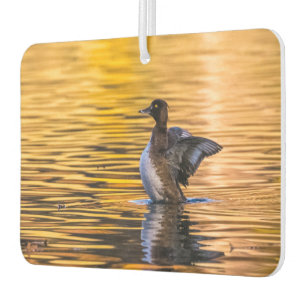 Golden eye on a golden lake car air freshener
