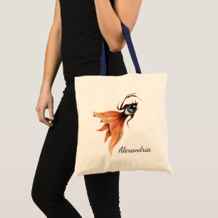 Golden Eye Surreal Goldfish Fantasy Art Custom Tote Bag
