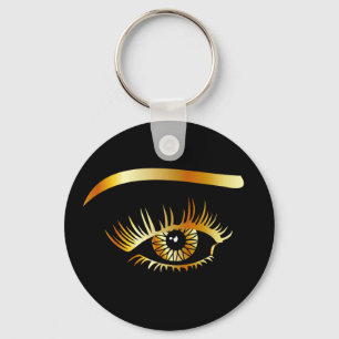 Golden eye with eyebrow and details inside key ring