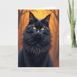 Golden Eyed Cat Birthday Card