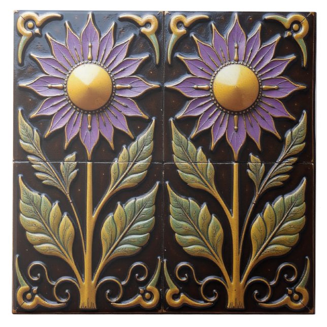 Golden-Eyed Daisies Tile (Front)