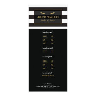 Golden Eyelashes with Black and White Stripes Rack Card