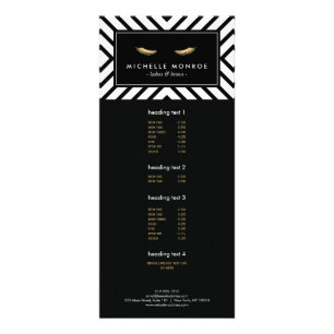Golden Eyelashes with Mod Black and White Pattern Rack Card