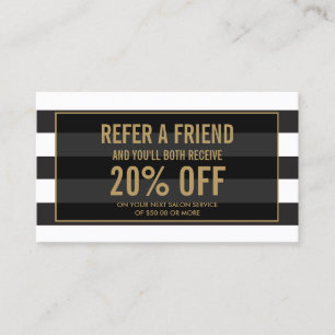 Golden Eyelashes with Stripes Referral Card
