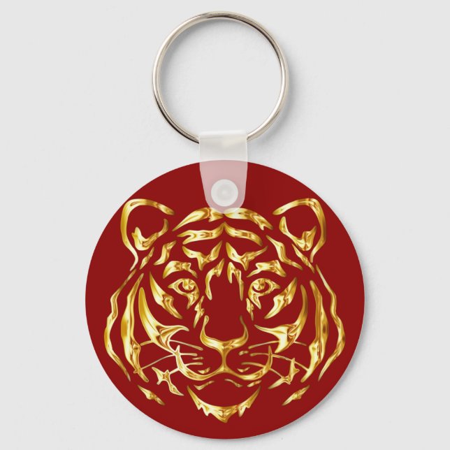 Golden Face Tiger Keychain (Front)