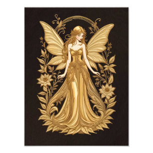 Golden Fairy Art Poster 