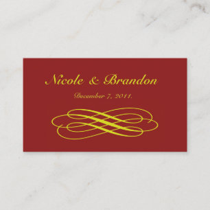 Golden Fairy Tale Wedding Website Card (red)