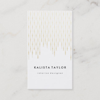 Golden fall confetti business card