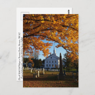 Golden Fall Foliage View Of Church From Cemetery 2 Postcard