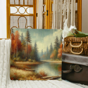 Golden Fall Forest Reflections Canvas Print