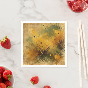 Golden Fall Harvest Distressed Ink Decoupage Napkin