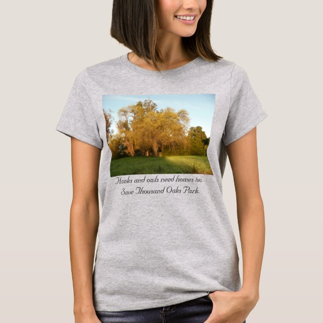 Golden fall Thousand Oaks Park tree T-Shirt (Front)