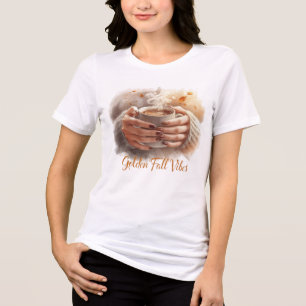 Golden Fall Vibes T-Shirt – Cosy Autumn Coffee Tee
